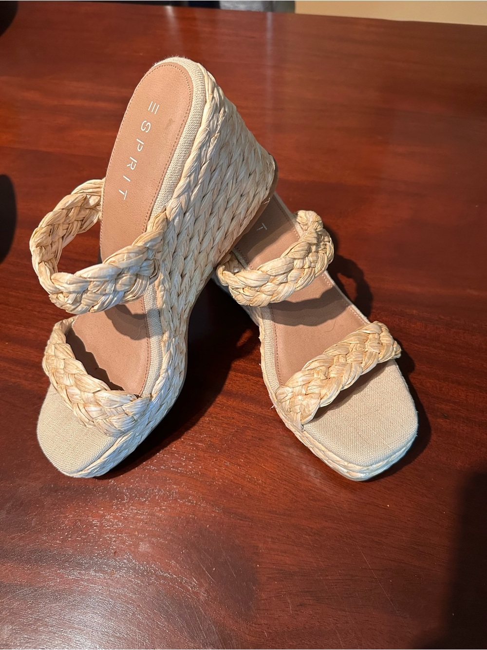 Esprit Natural Braided Wedge Sandals